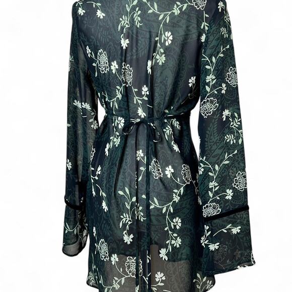 Y2k sheer green floral print mini dress - Picture 7 of 8